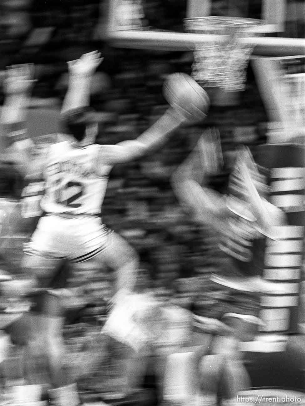 John Stockton at Jazz vs Houston (slow shutter).