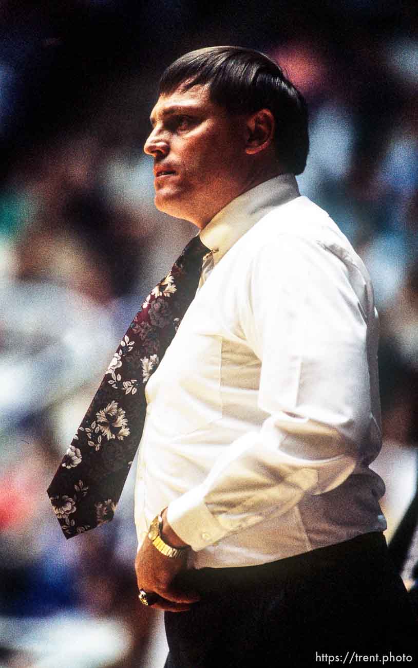 BYU coach Roger Reid at BYU vs. Weber basketball.