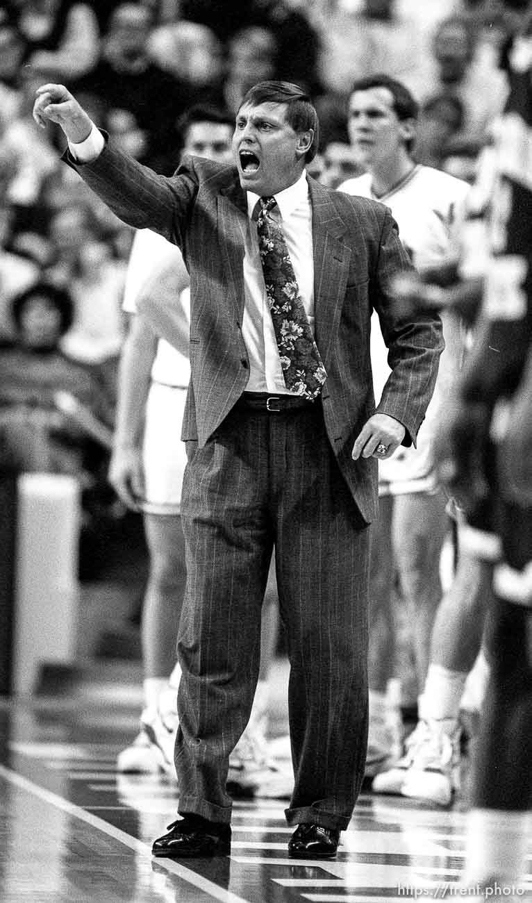 BYU basketball coach Roger Reid at BYU vs. Arizona State.