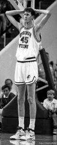 Frustrated Shawn Bradley at BYU vs. Arizona State.