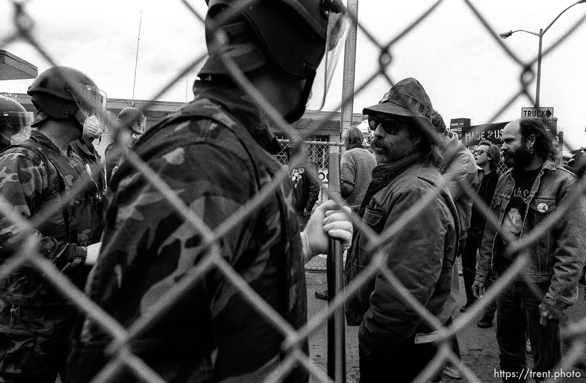 Standoff with soldiers at Gulf War protest at the Concord Naval Weapons Station.