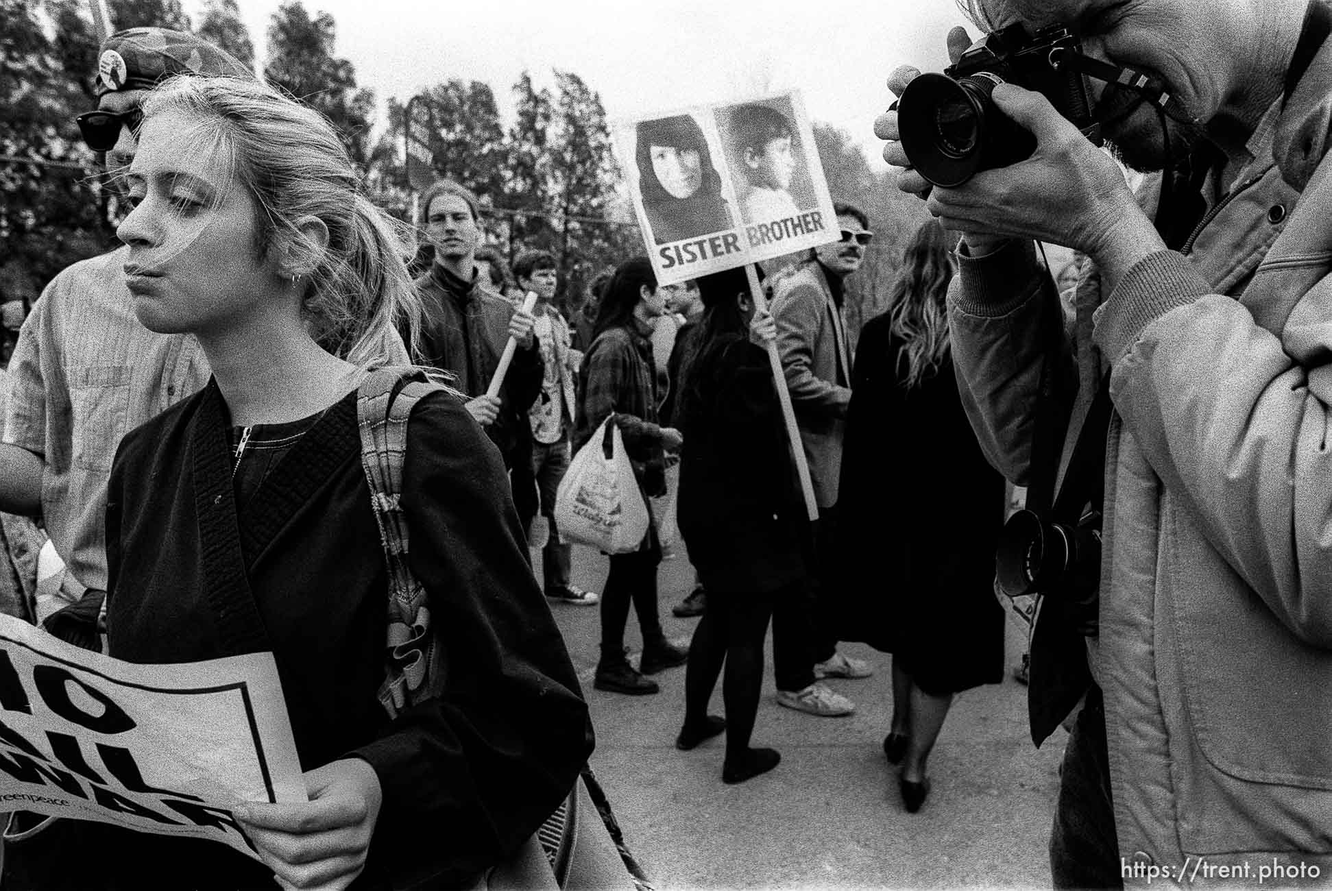 Girl I liked and photographer at Gulf War protest