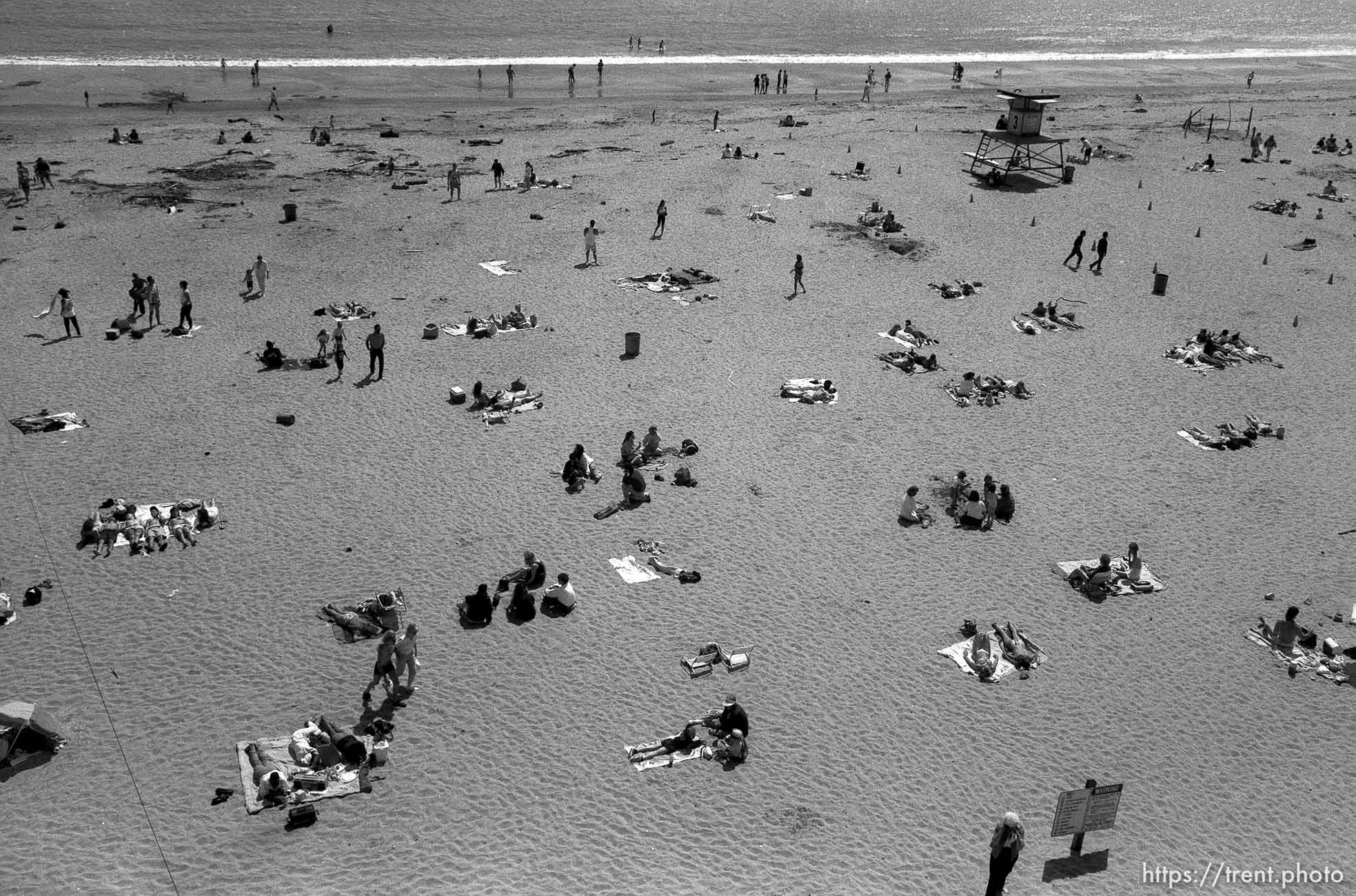 People on the beach.