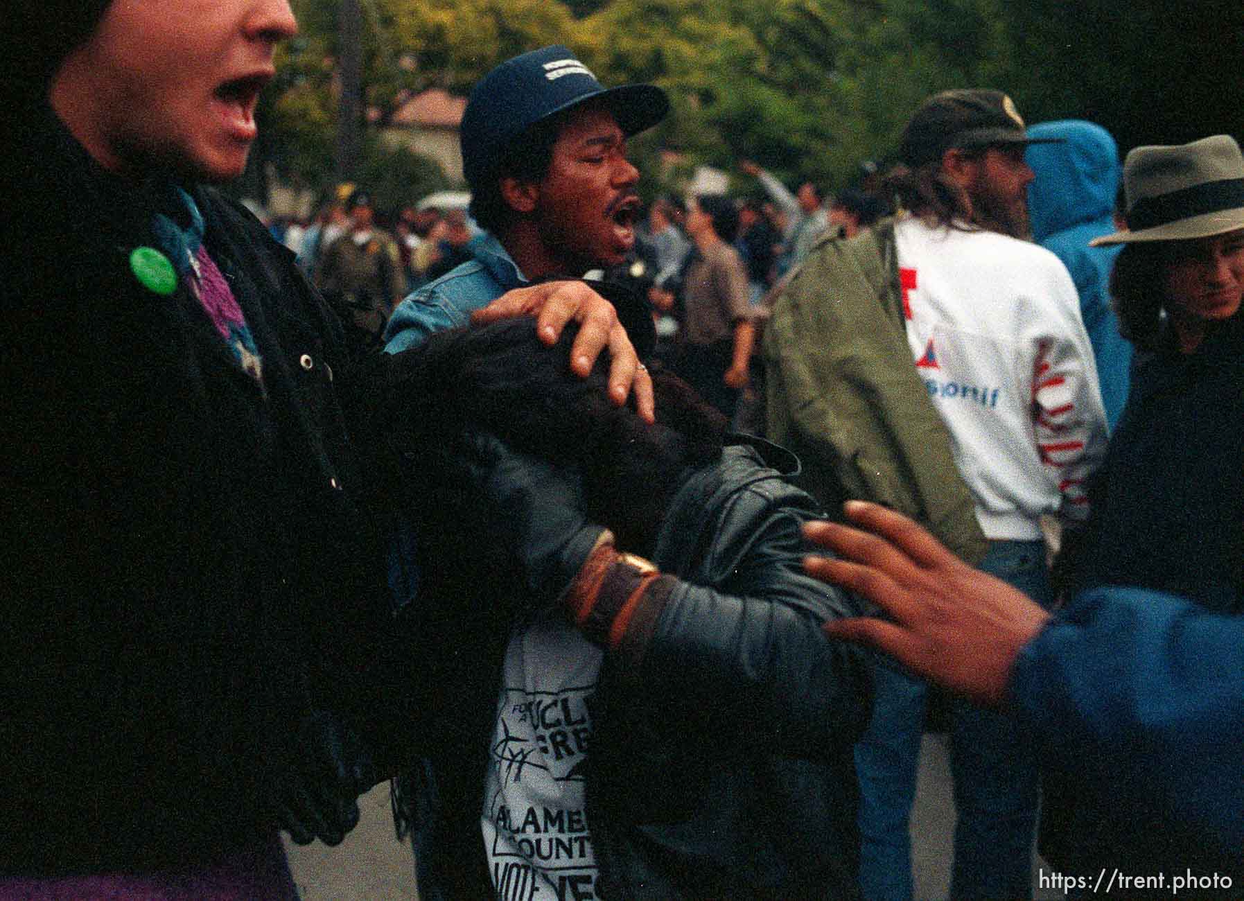 Girl who got hit by rock during riots and protests.