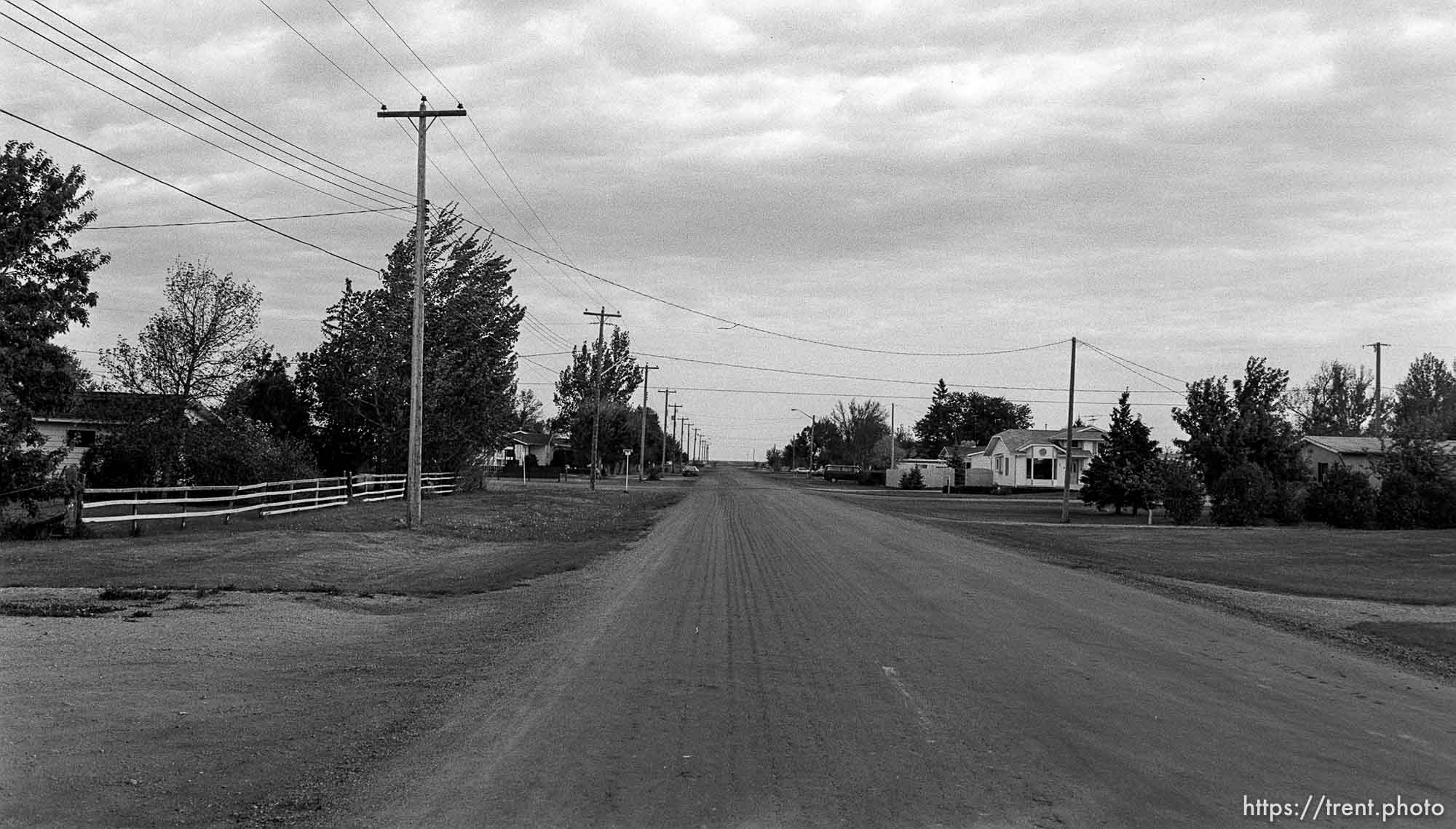 Looking down a street