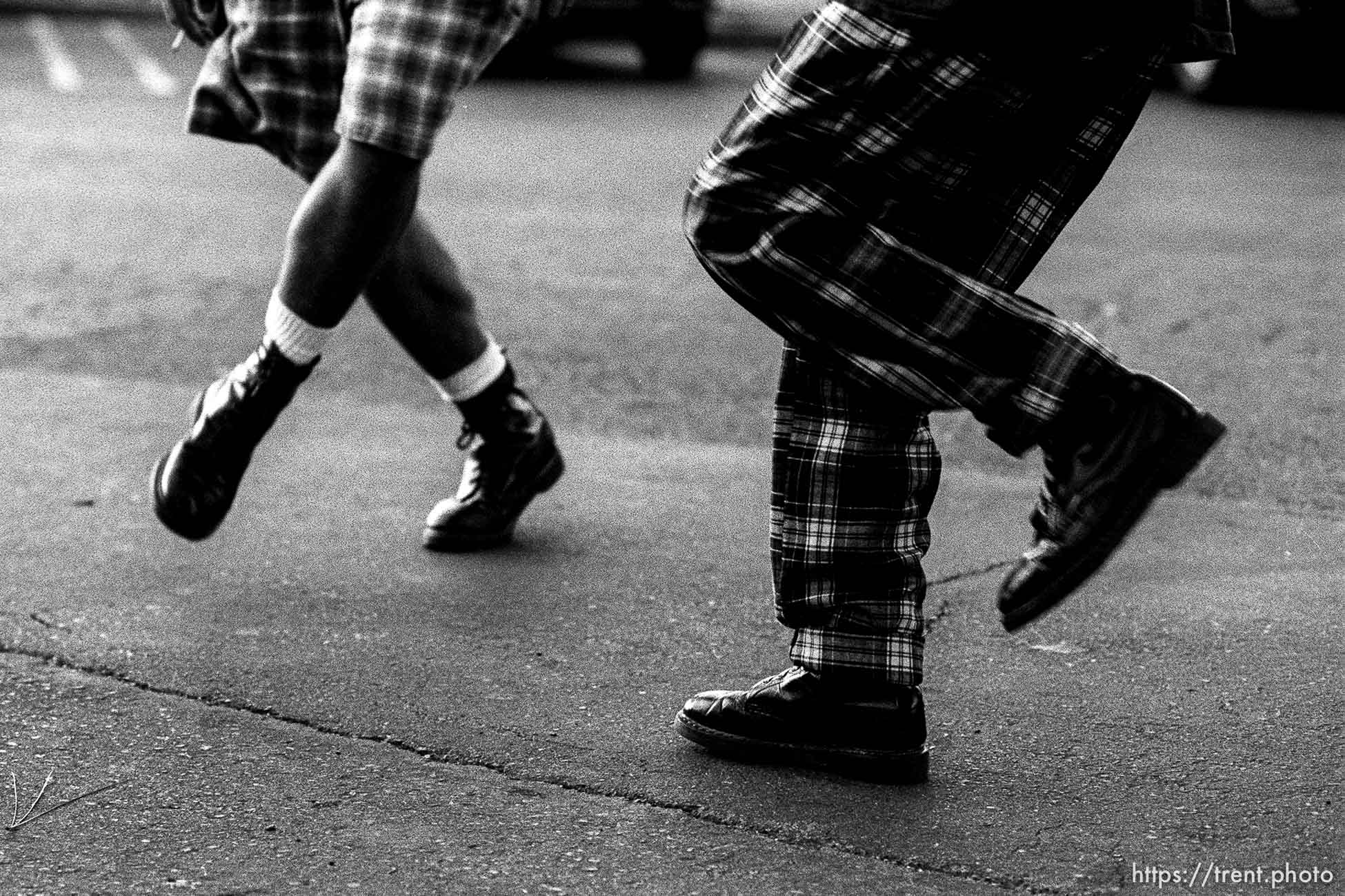 Kids feet as they dance for story on kids who hang out at Rheem Shopping Center