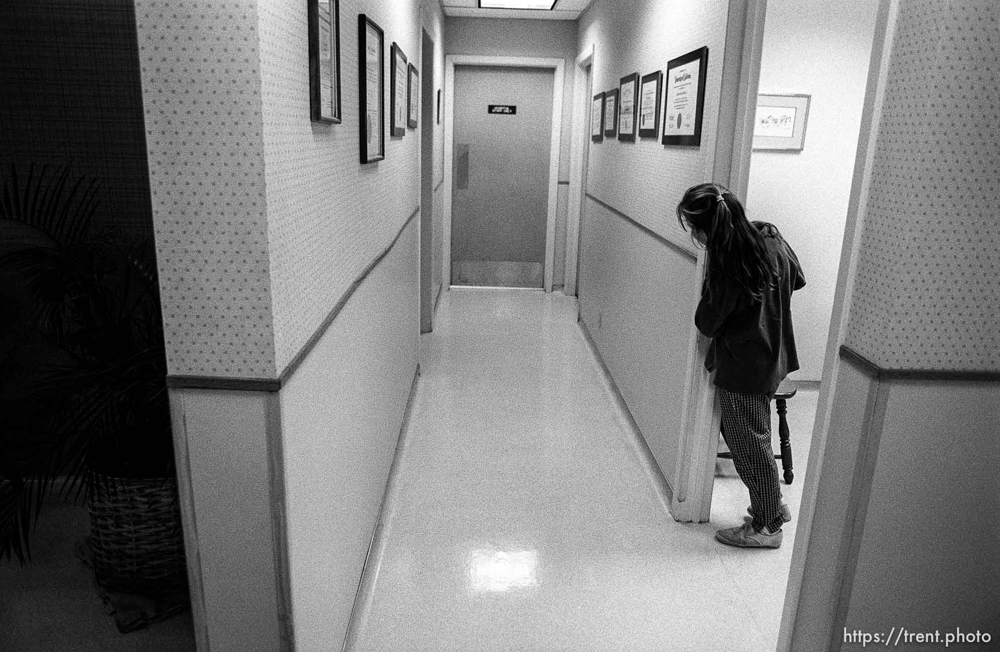 Girl waiting for her dogs at Lafayette Animal Hospital