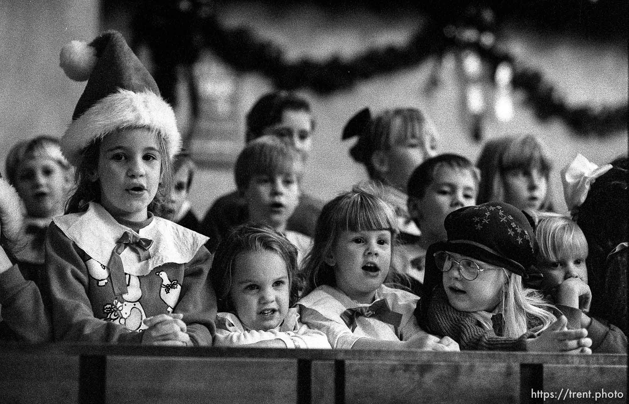 Kids singing at Walnut Creek 2nd ward Christmas Party.