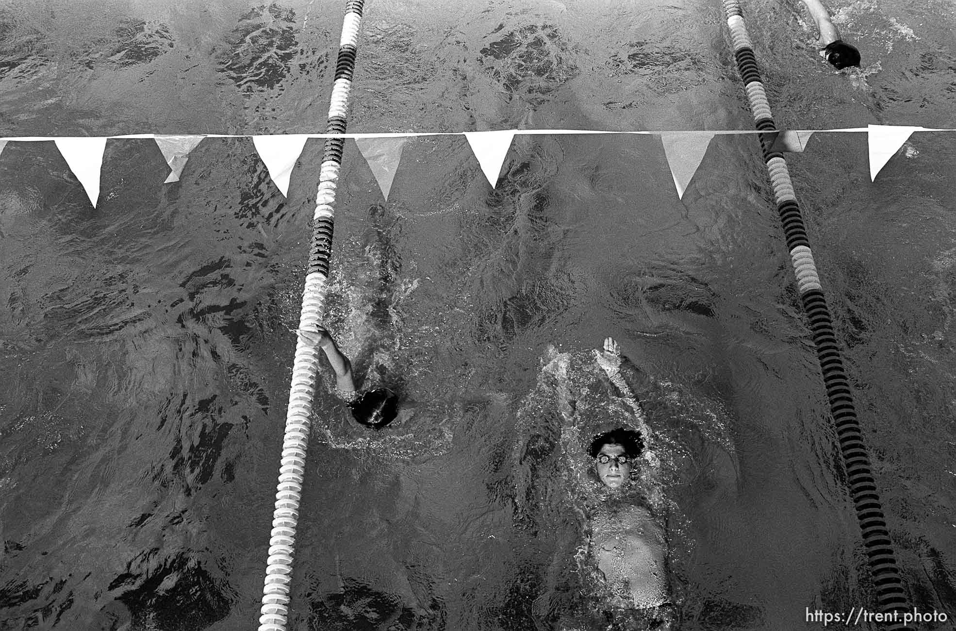 Swim meet at Acalanes HS from above.