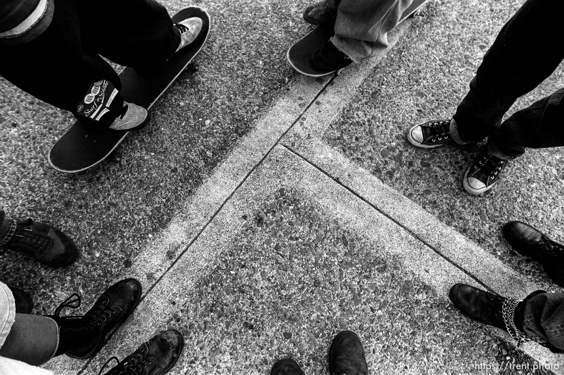 Trent feet and feet of kids hanging out at Rheem