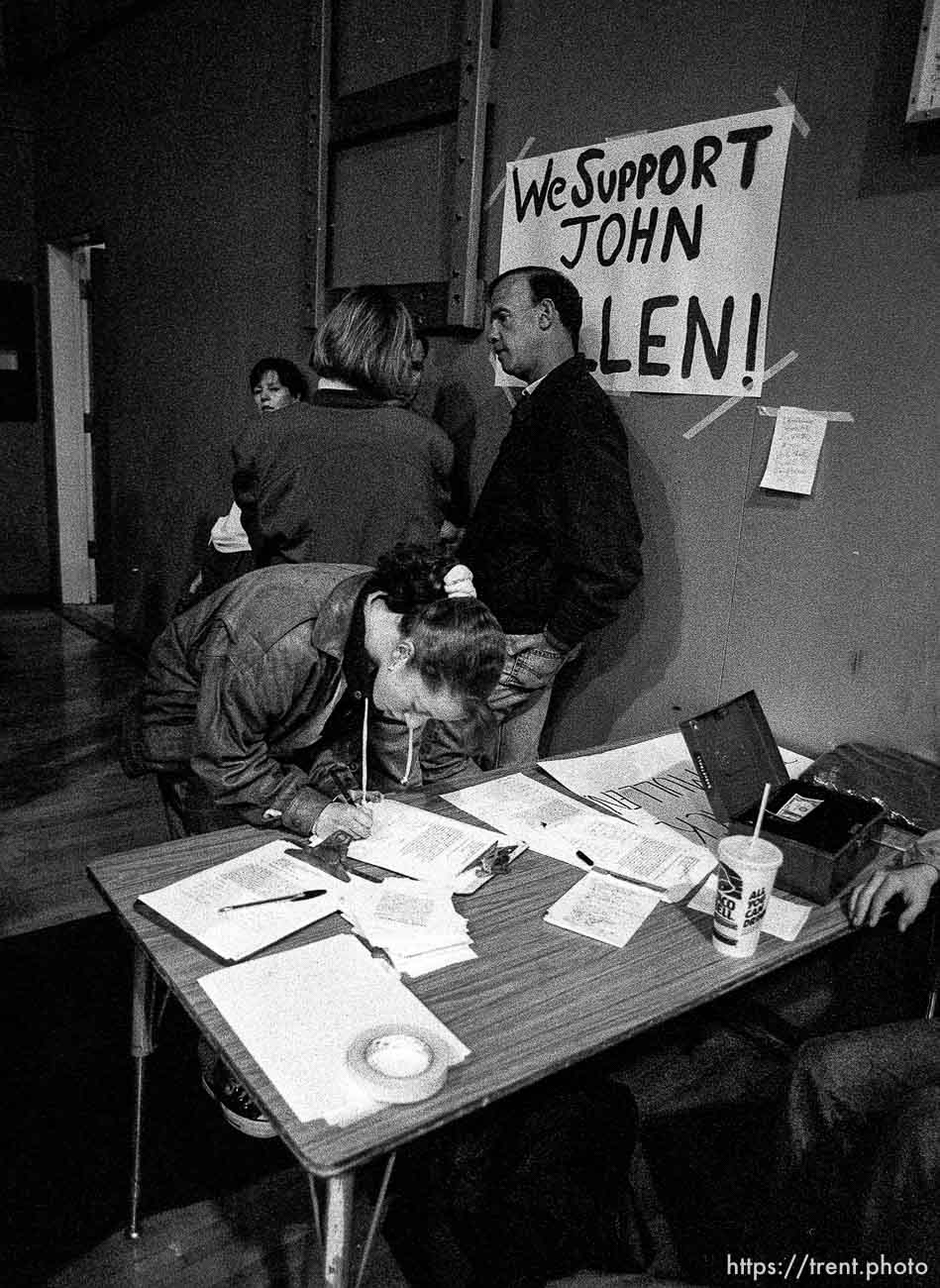 Signs and petition supporting John Mullen