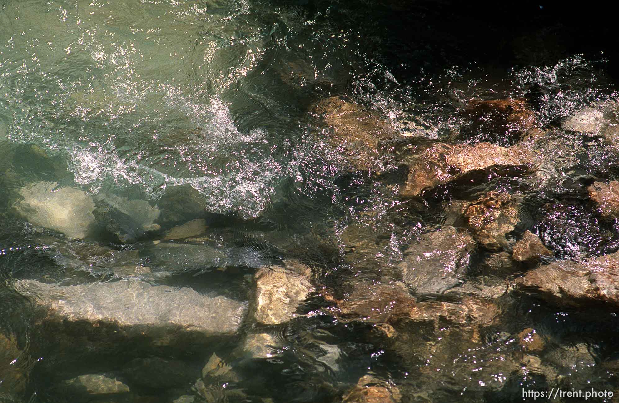 Water on rocks at Johnston Falls.