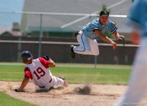 Baseball action at West Jordan vs. Valley View Legion baseball.