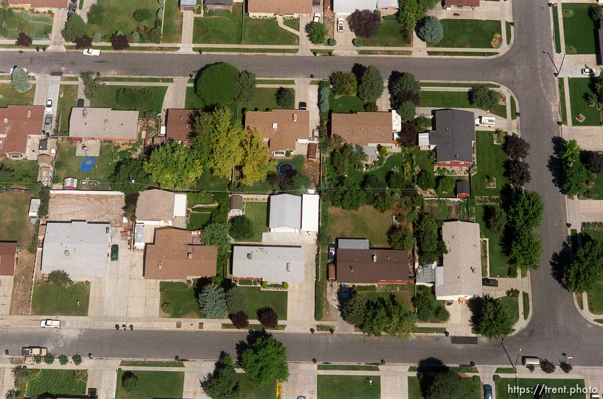 Suburban neighborhood from the air