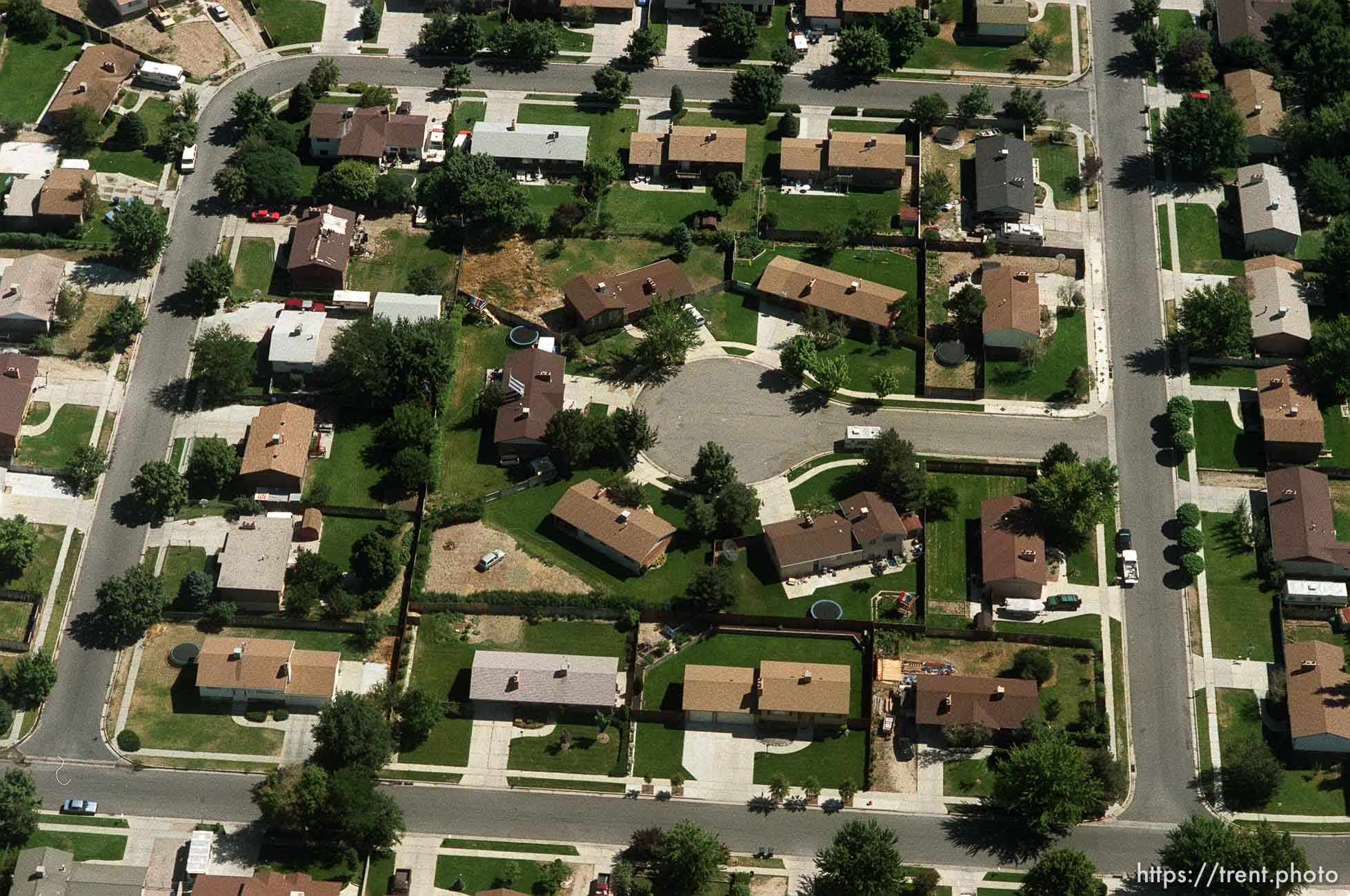 Suburban neighborhood from the air