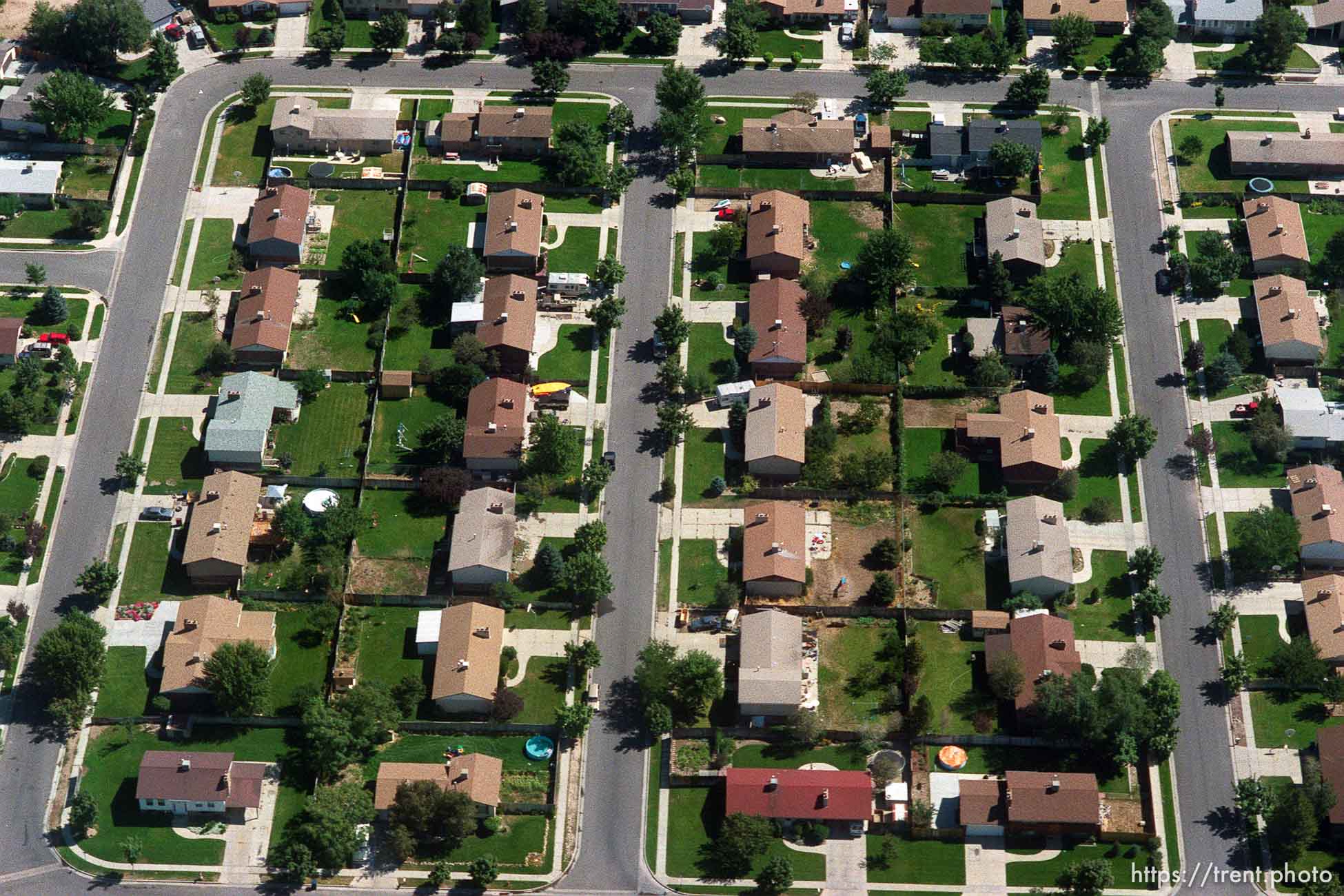 Suburban neighborhood from the air