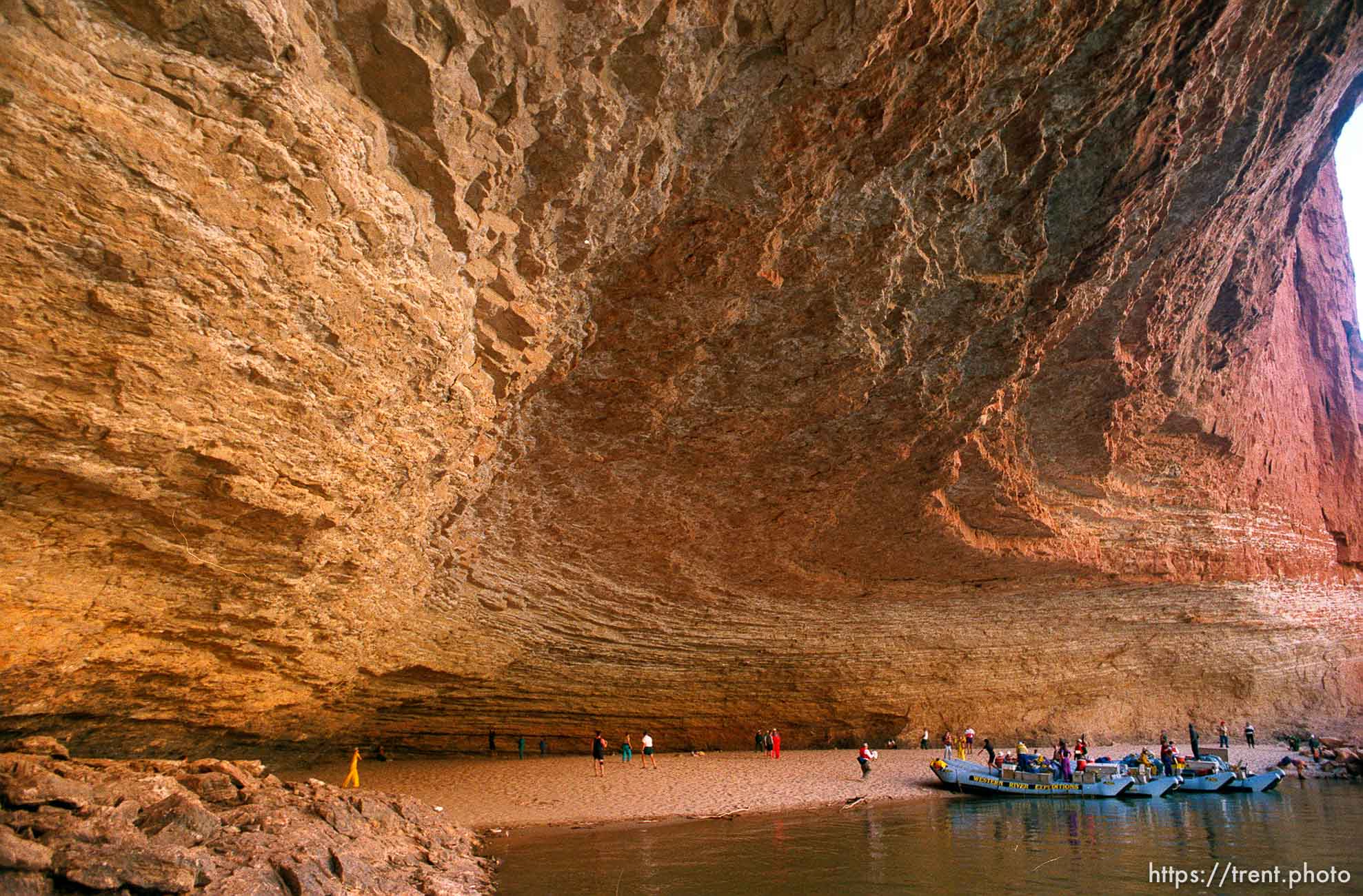 Redwall cavern. Grand Canyon flood trip.