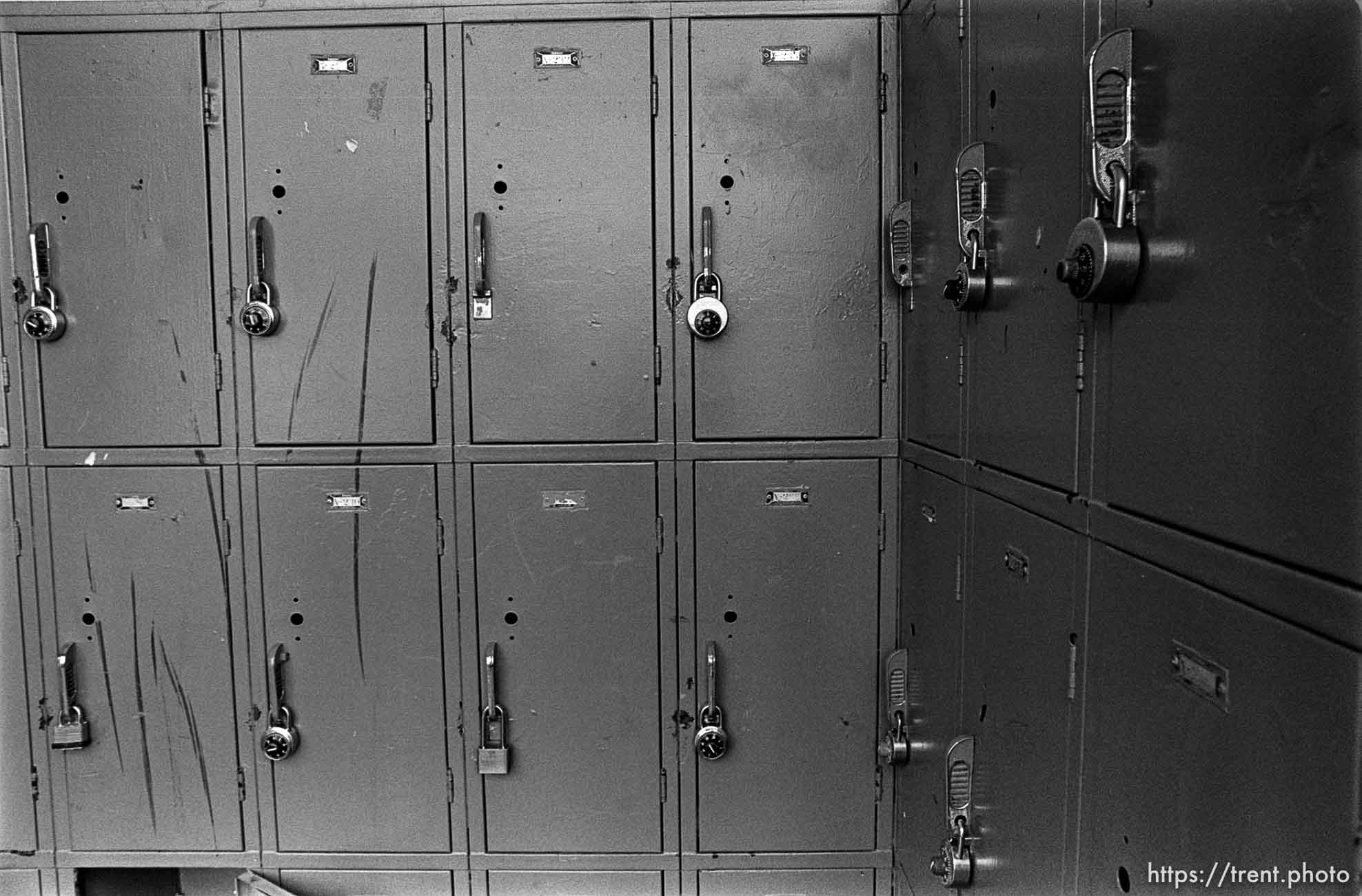 Lockers at California High School.