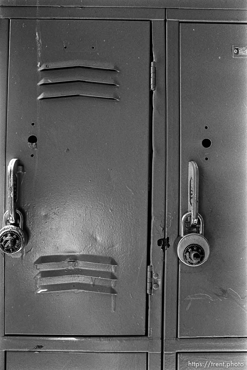 Lockers at California High School.