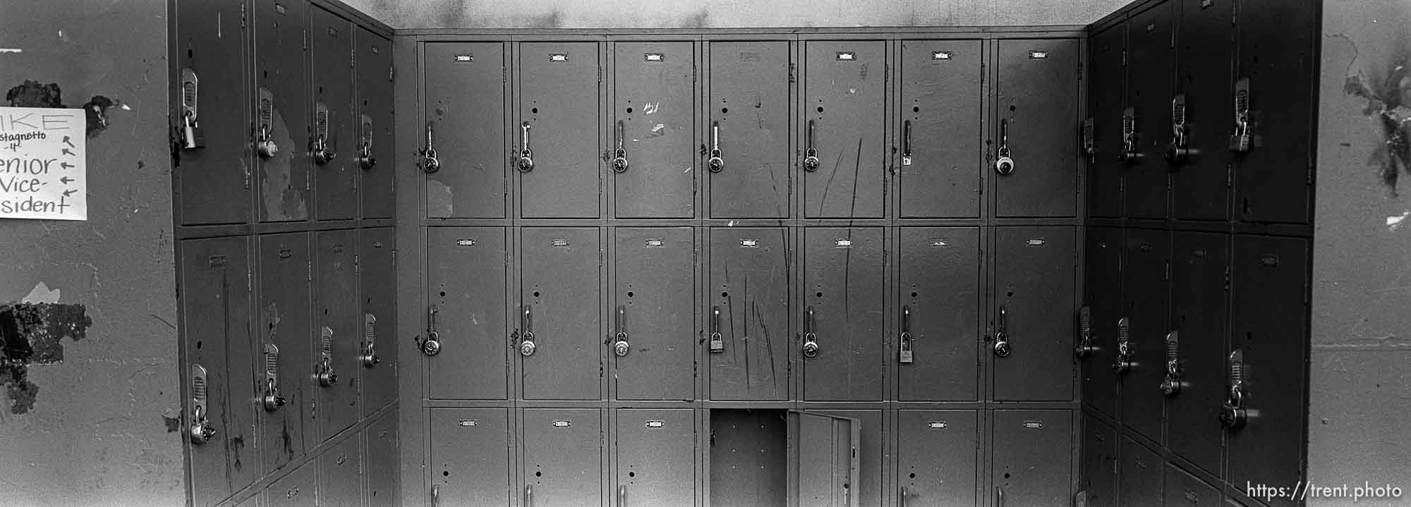 Lockers at California High School.