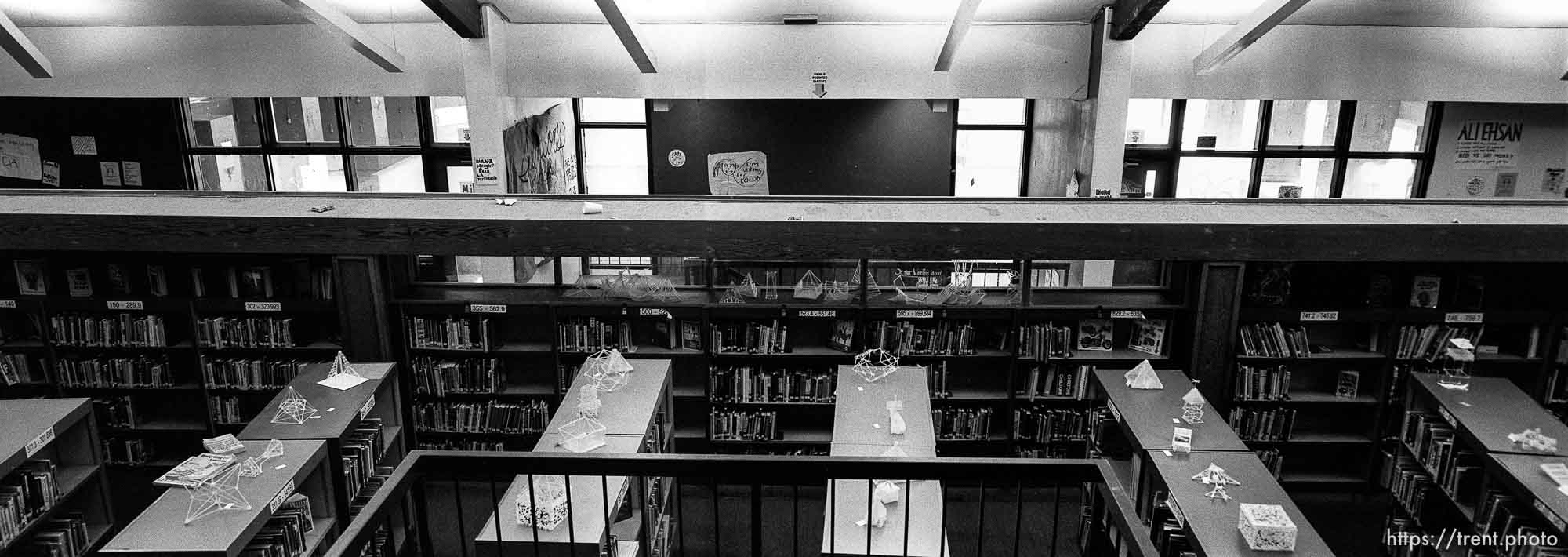 Library and hallways at California High School