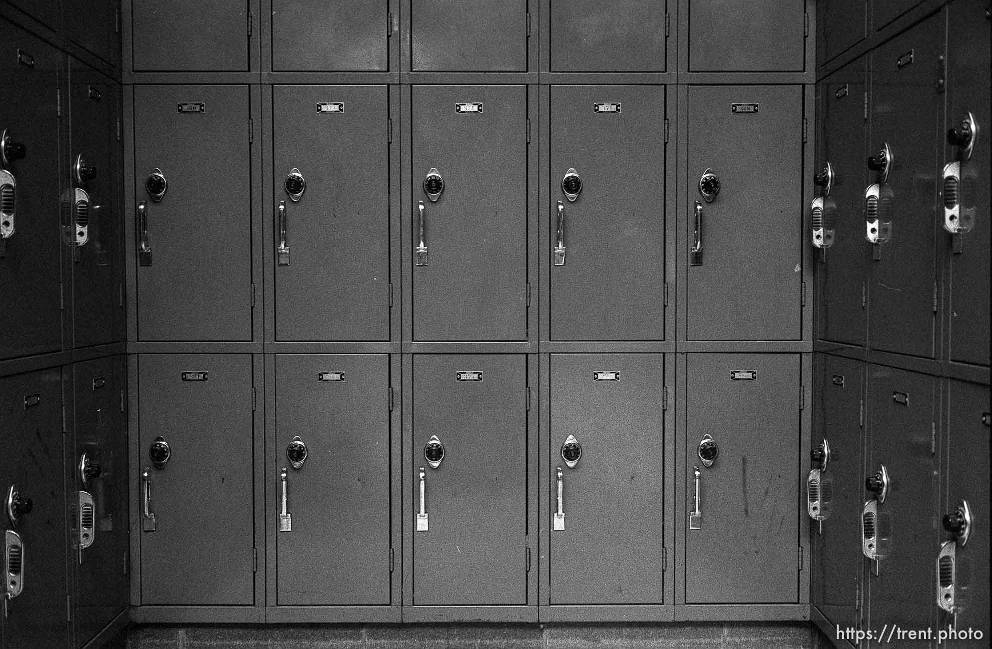 Lockers at California High School.