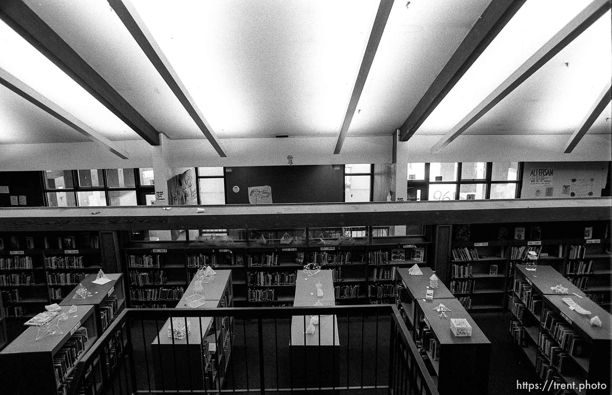 Library and hallway at California High School.