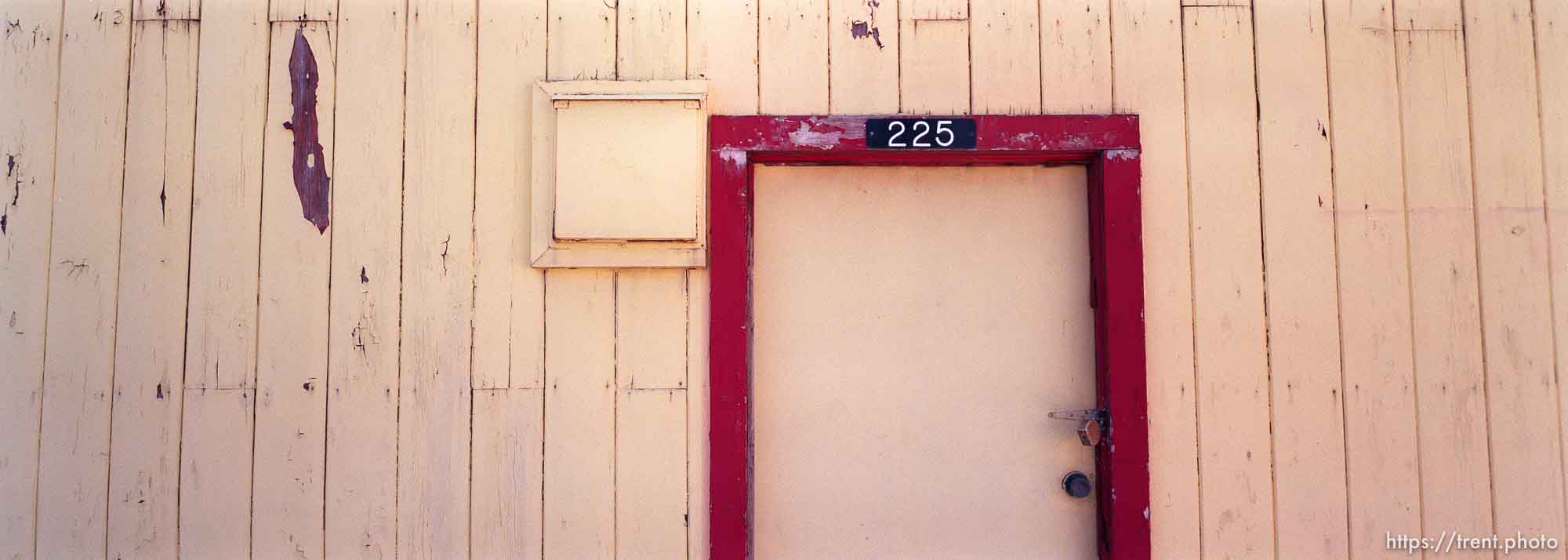 Red-framed door