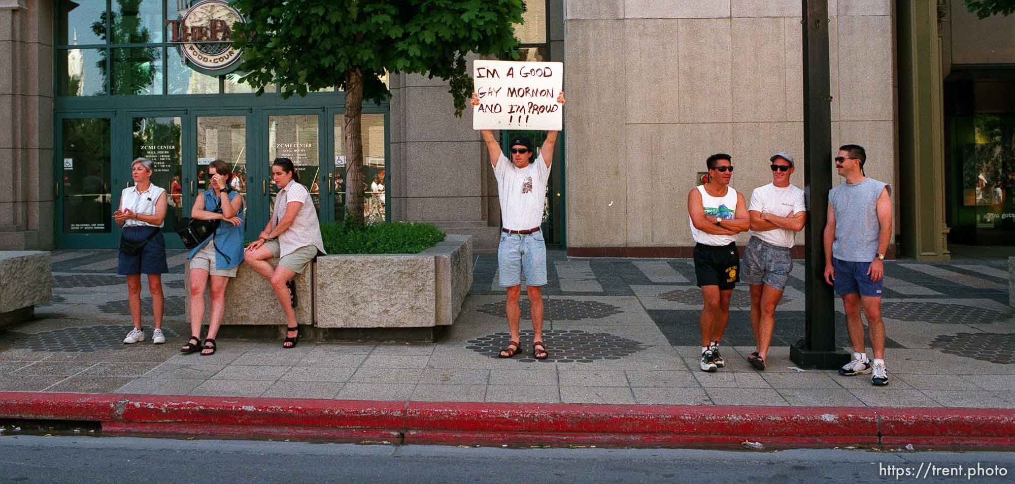 phony sign in gay pride parade.