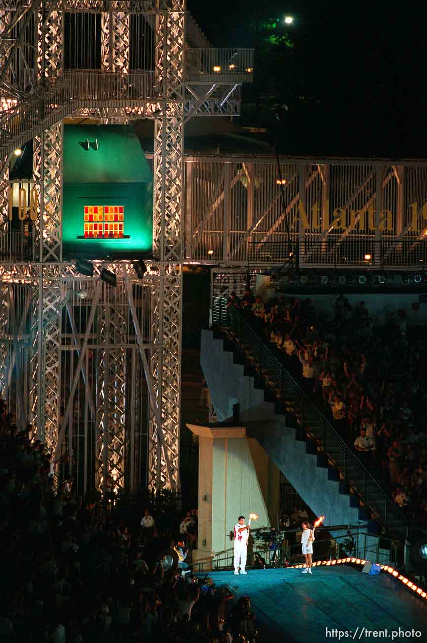 Muhammad Ali with Olympic torch at the Opening Ceremony at the 1996 Summer Olympic Games