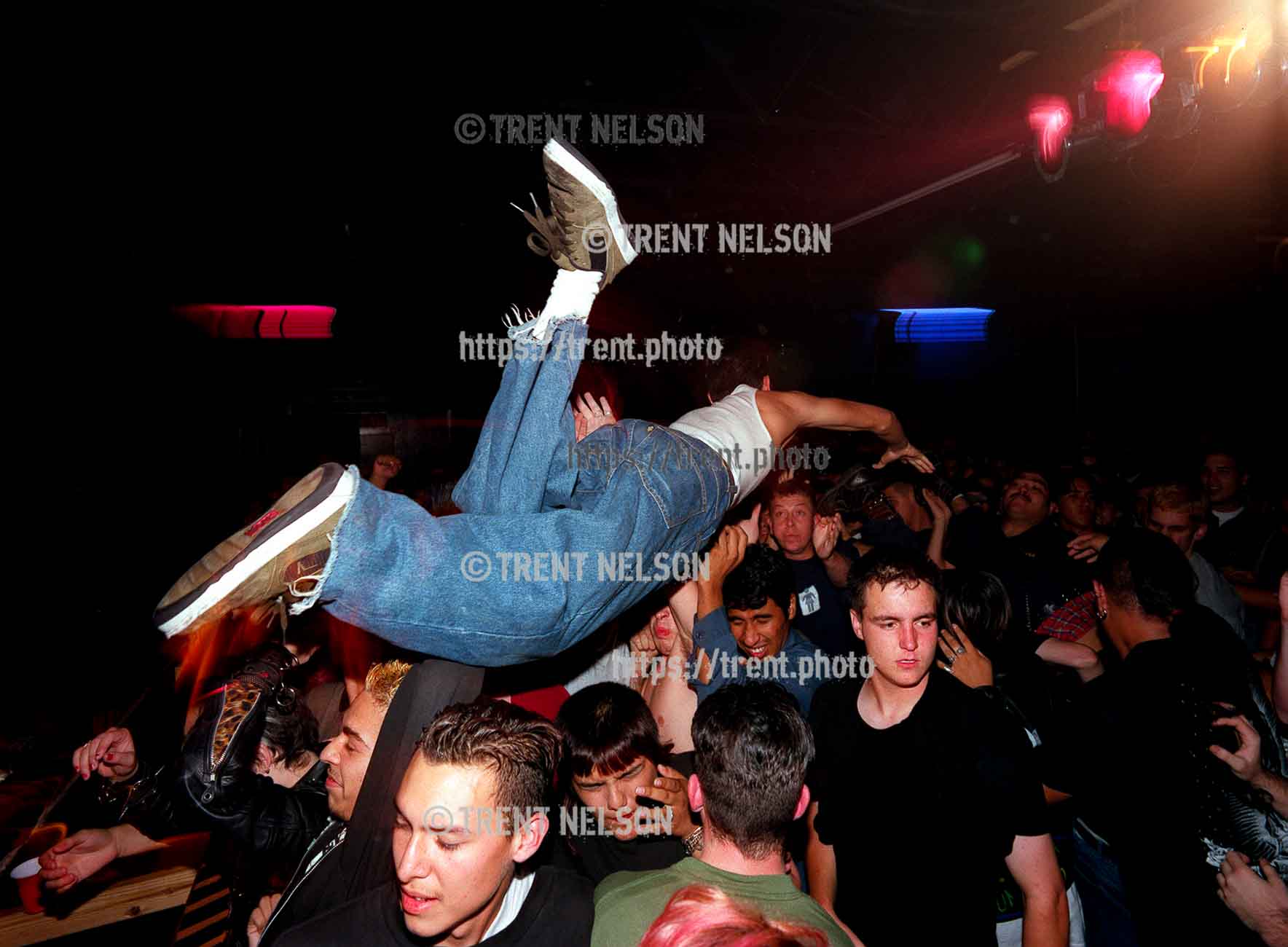 Stage diver at Voodoo Glow Skulls.