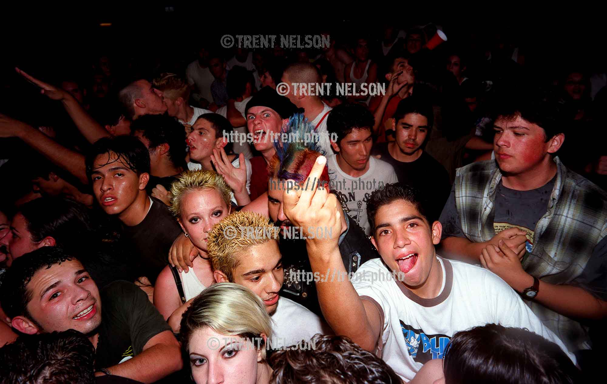 Crowd at Voodoo Glow Skulls, Showcase Cafe.   Guy flips me off