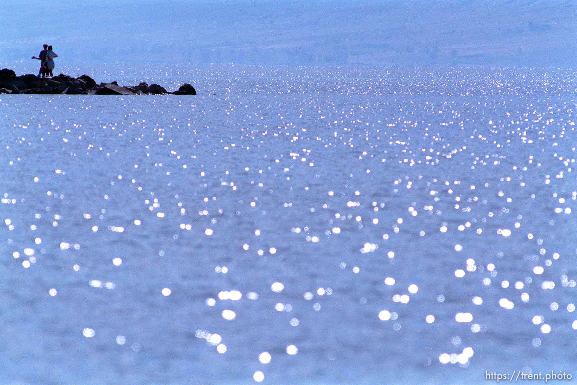 Couple on pier at Utah Lake.