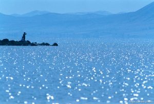 Couple on pier at Utah Lake.