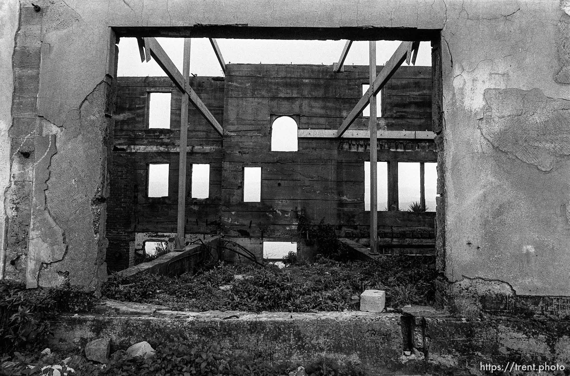 Burned out warden's house at Alcatraz