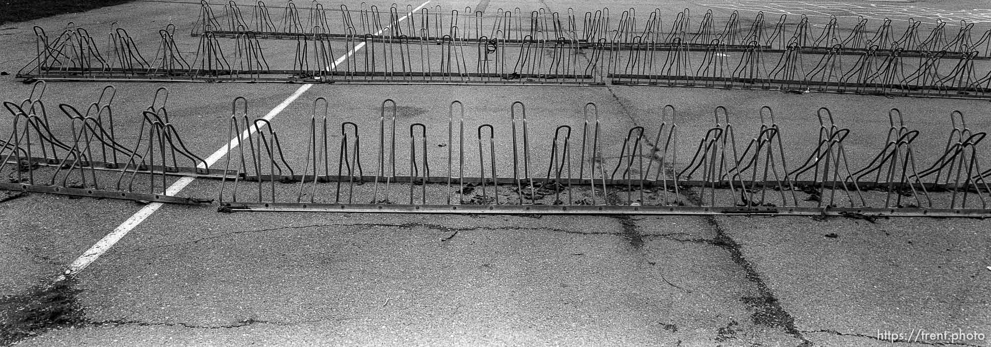 Bike racks at Walt Disney Elementary School.