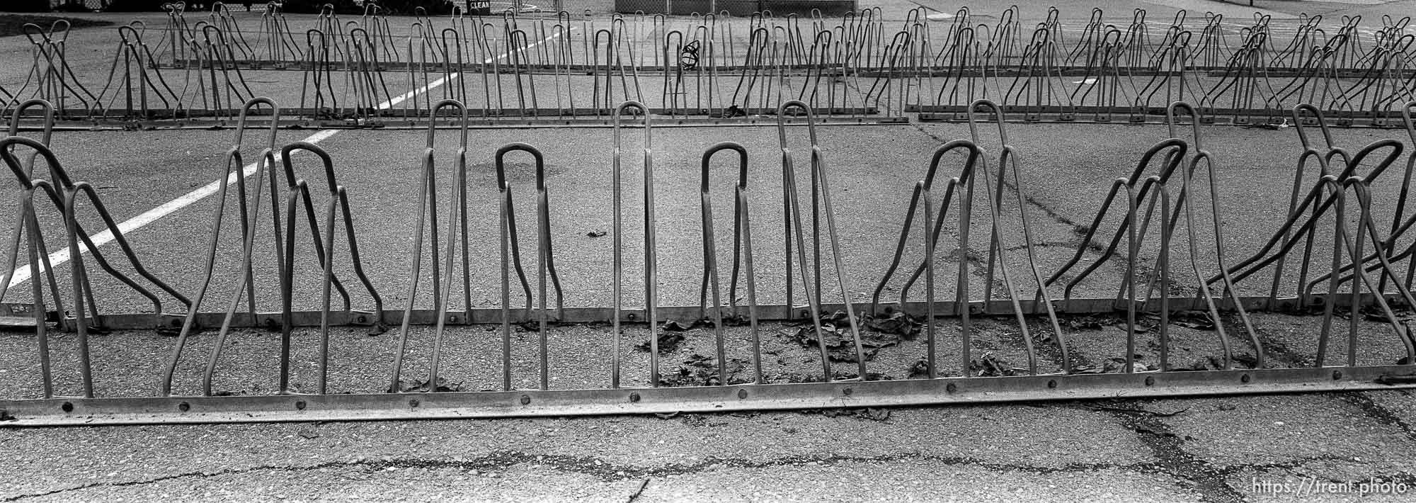 Bike racks at Walt Disney Elementary School.