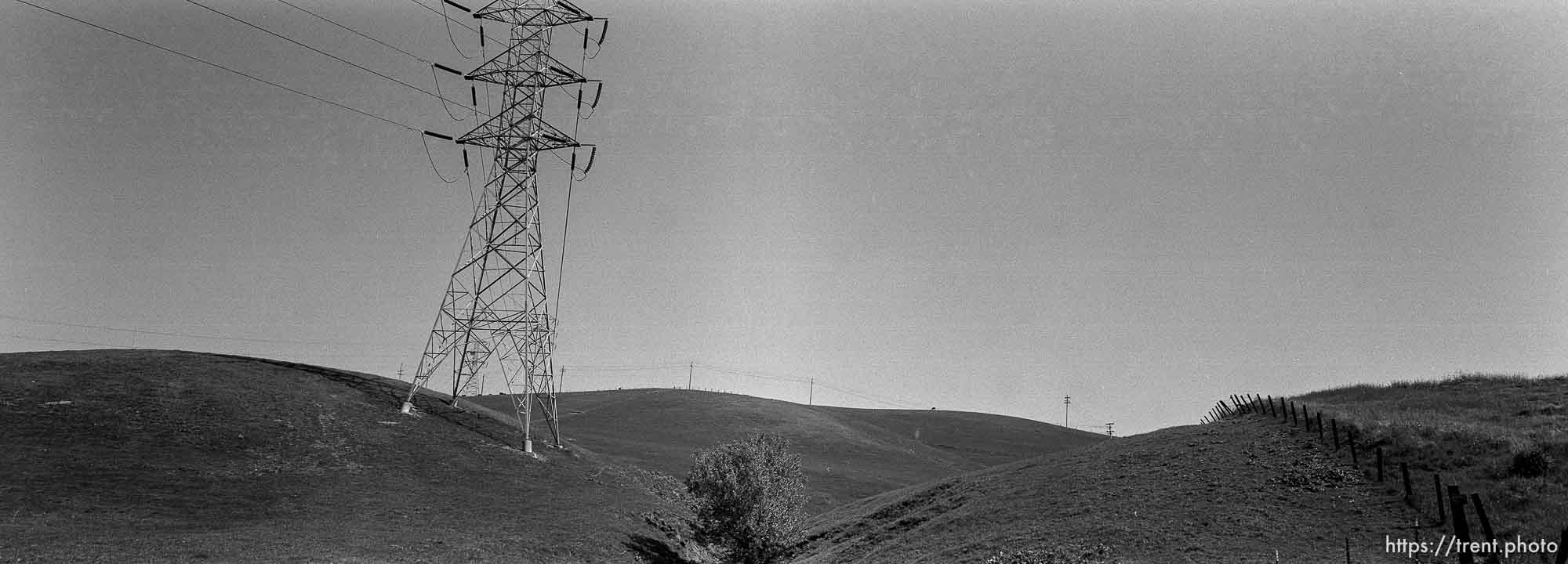 Power line and hills