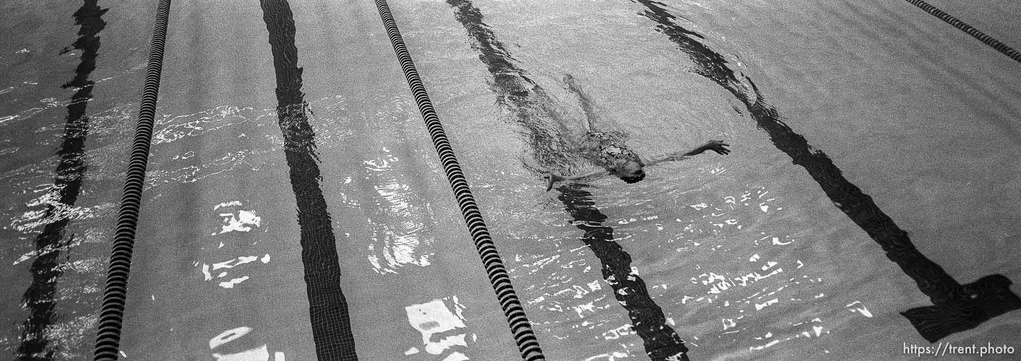 Mickey Hansen swimming at the Deseret Gym.