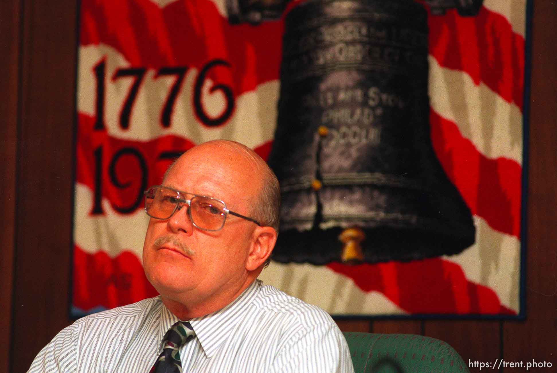 American Fork mayor Jess Green at a heated city council meeting where the mayor, Jess Green's resignation was called for.