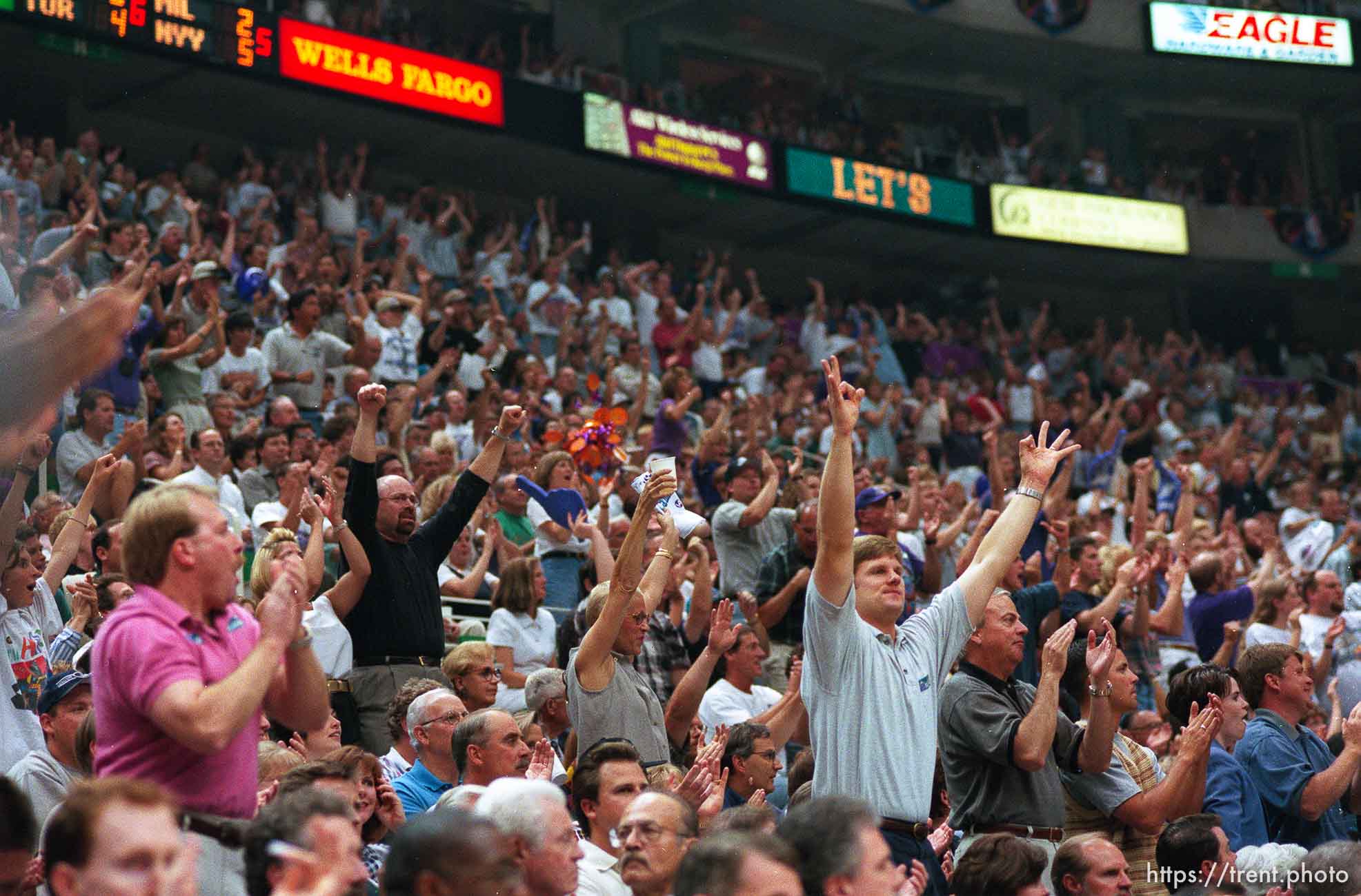 Utah fans at the NBA Finals Game three, Utah Jazz vs Chicago Bulls.