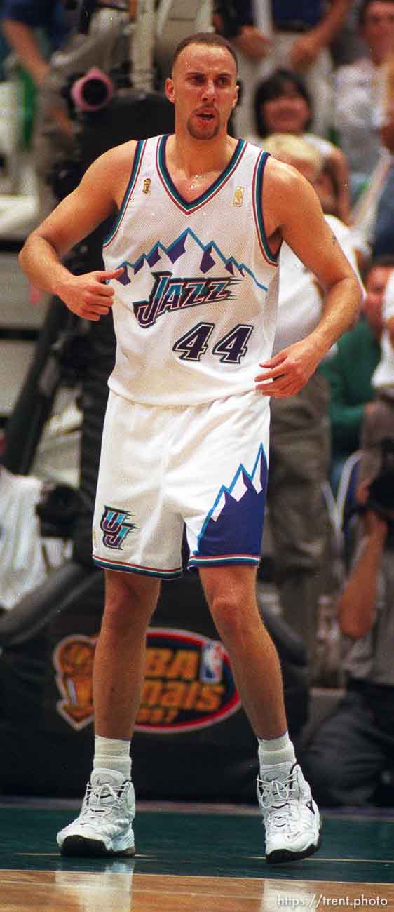 Utah's Greg Foster at the NBA Finals Game three, Utah Jazz vs Chicago Bulls.