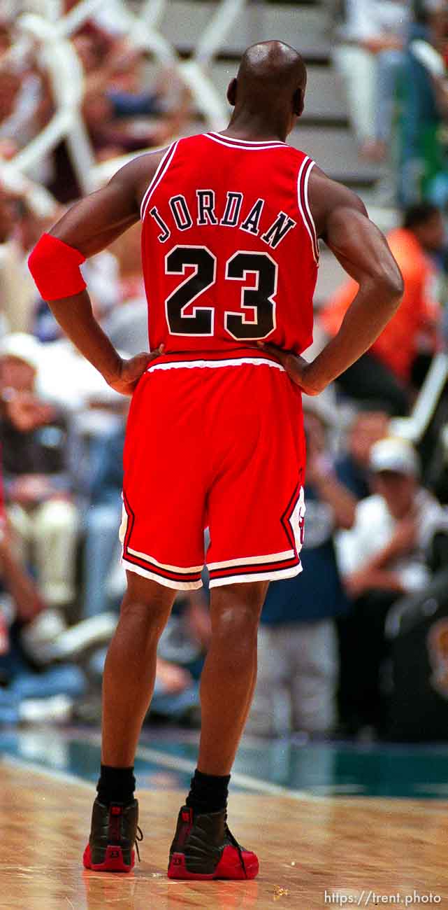 Chicago's Michael Jordan at the NBA Finals Game four, Utah Jazz vs Chicago Bulls.