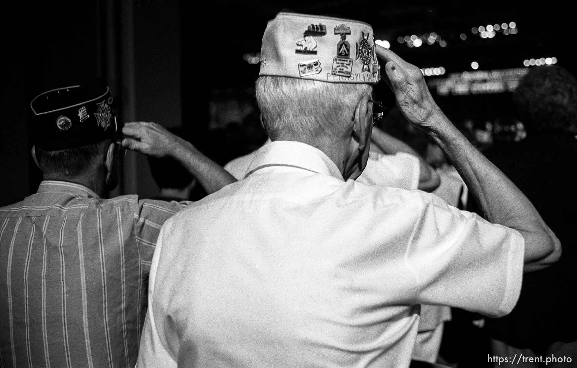 Vets saluting at the Veterans of Foreign Wars (VFW) Convention.