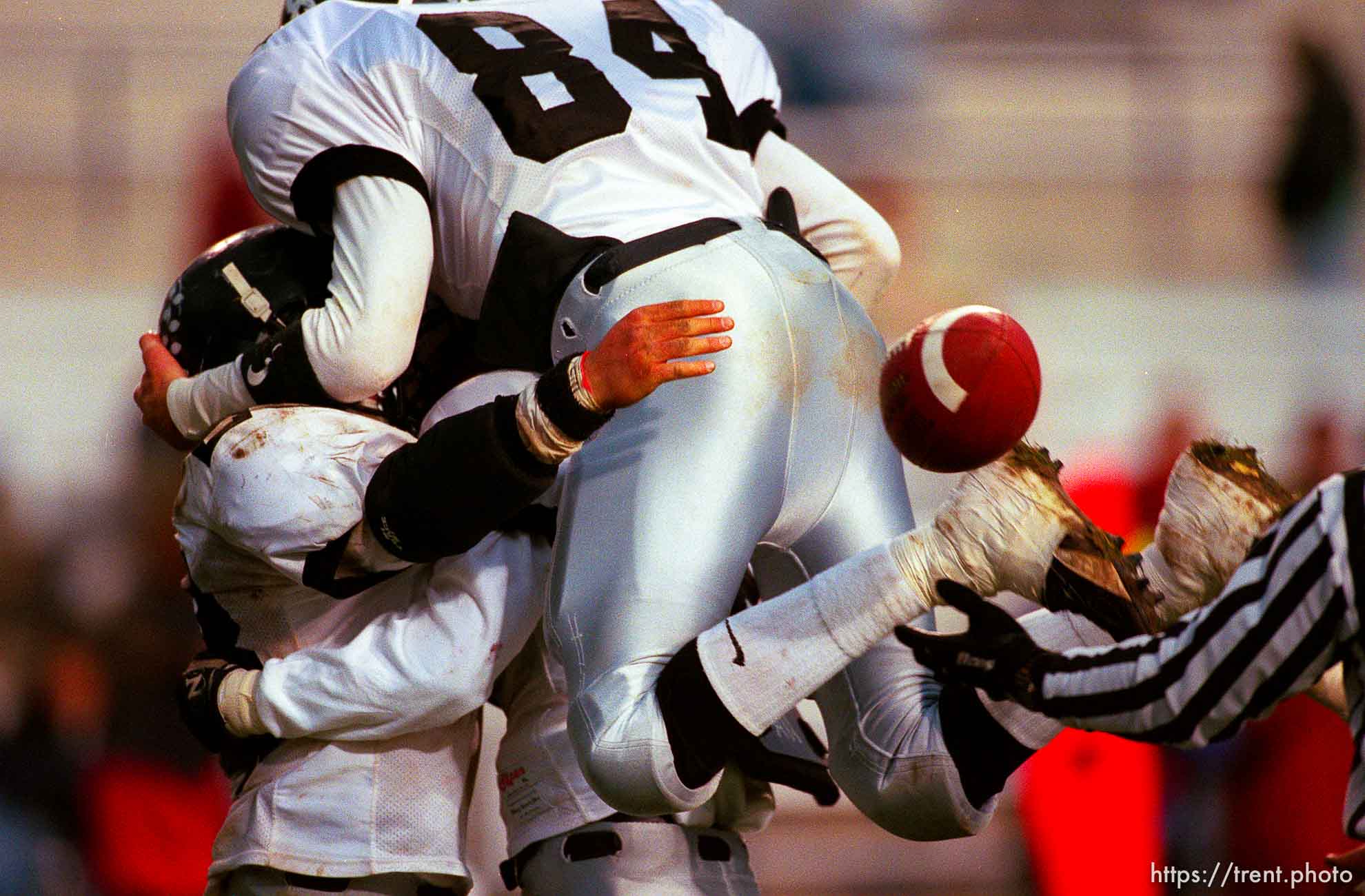 Alta players celebrate a touchdown at Skyline vs. Alta 5A semifinals game.