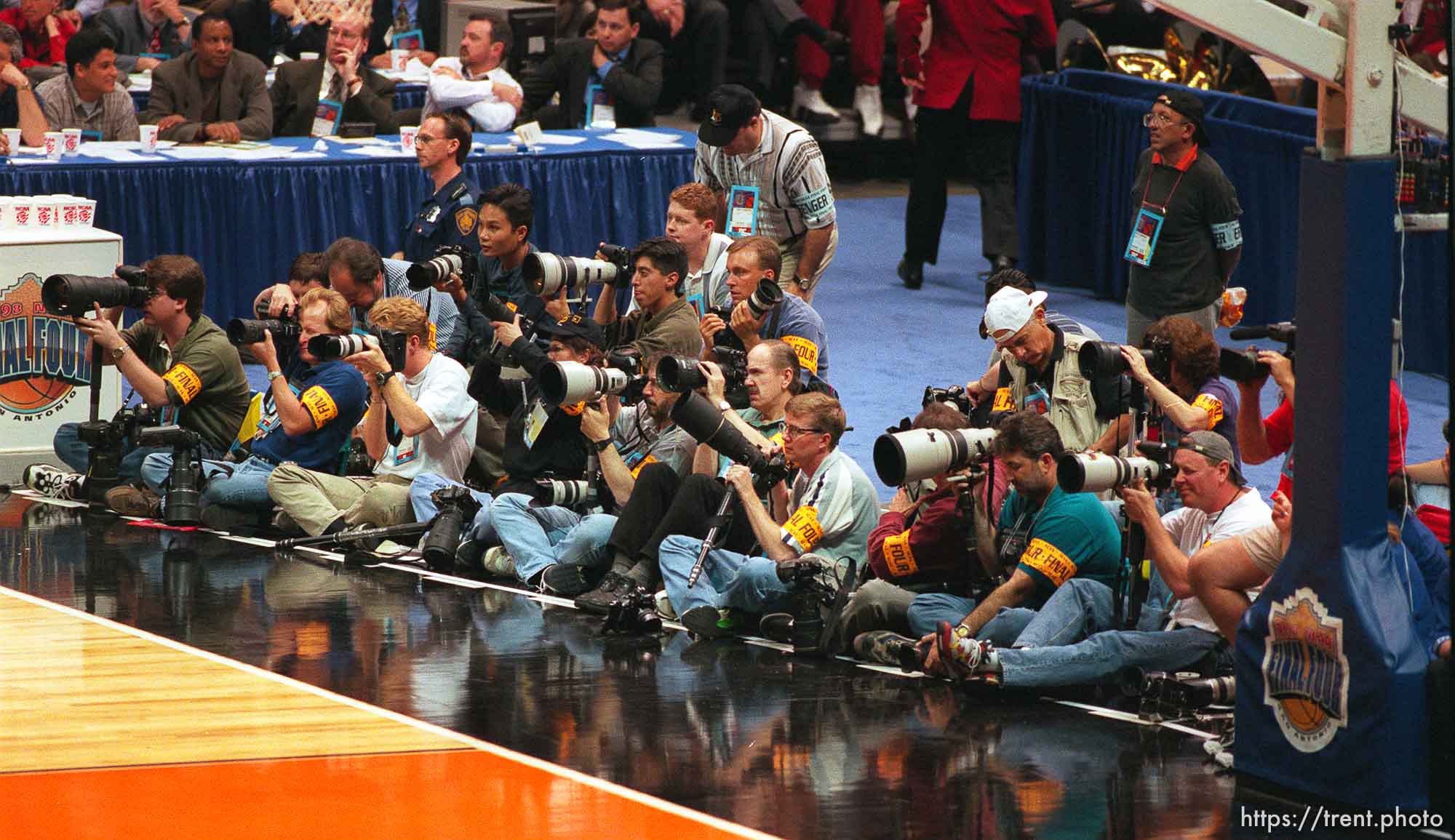 Still photographers at the Final Four. 