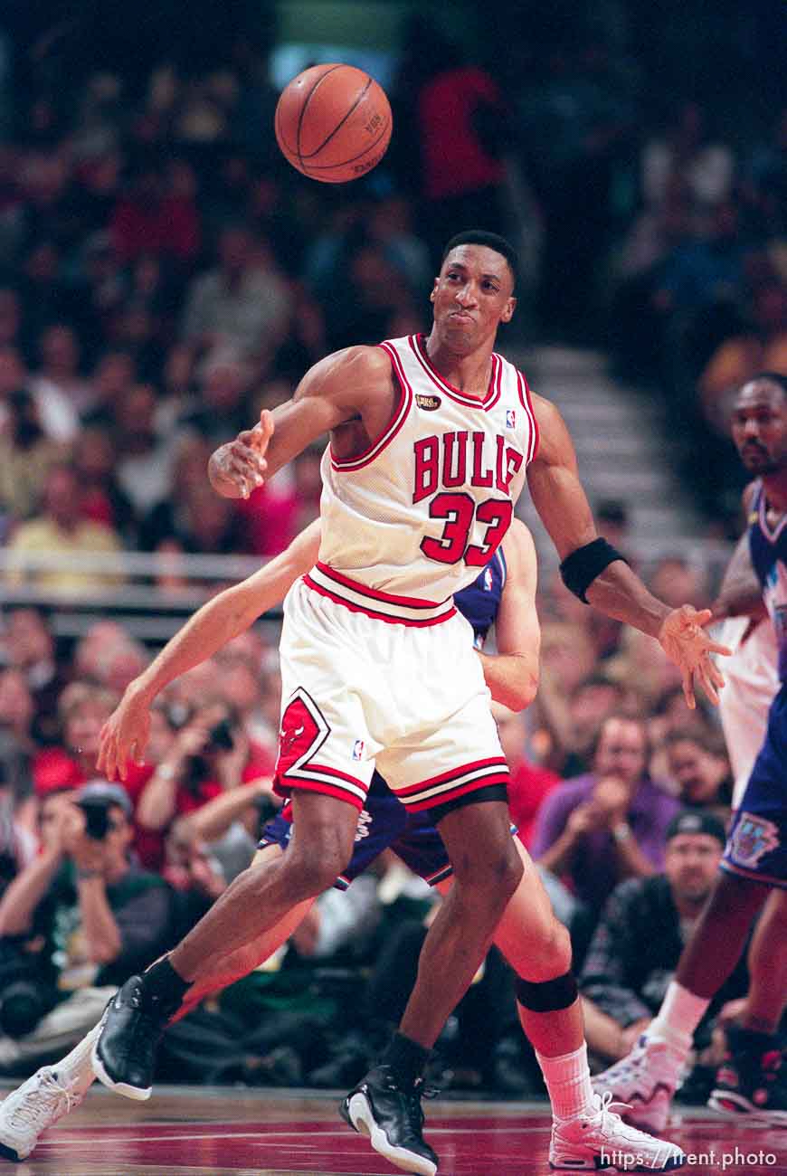 Scottie Pippen at Jazz vs. Bulls, game 5 of the NBA Finals. Jazz won