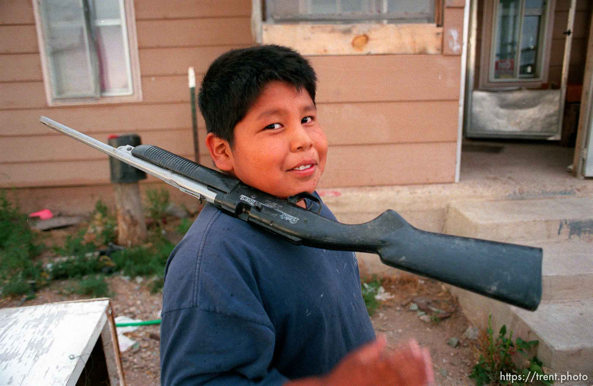 Percy Jenks with a BB gun.