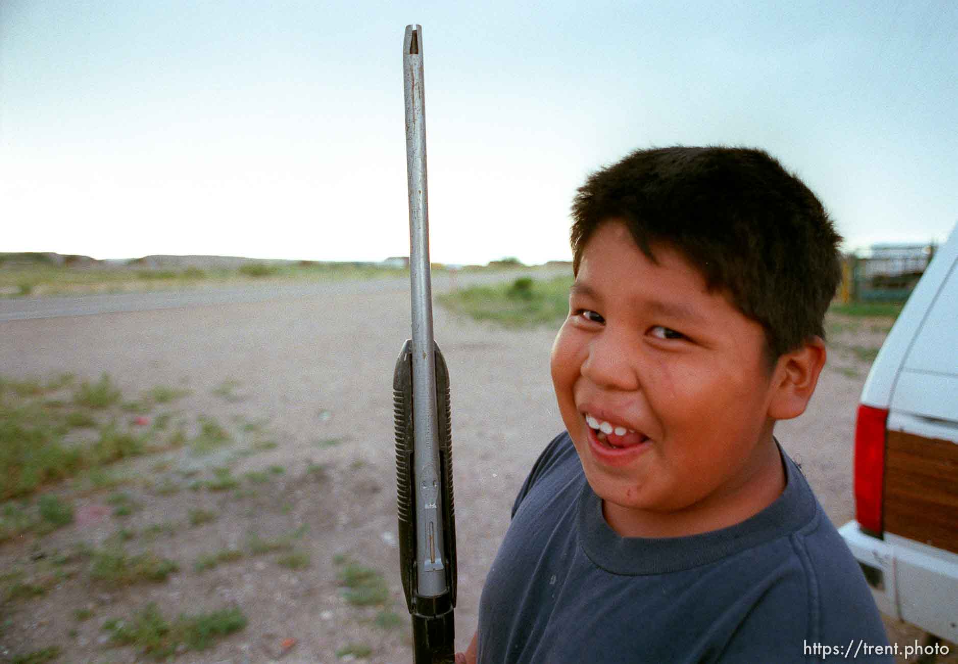 Percy Jenks with a BB gun.