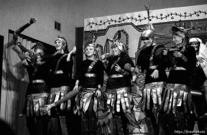 Lamanites dance with severed arms at LDS roadshow.